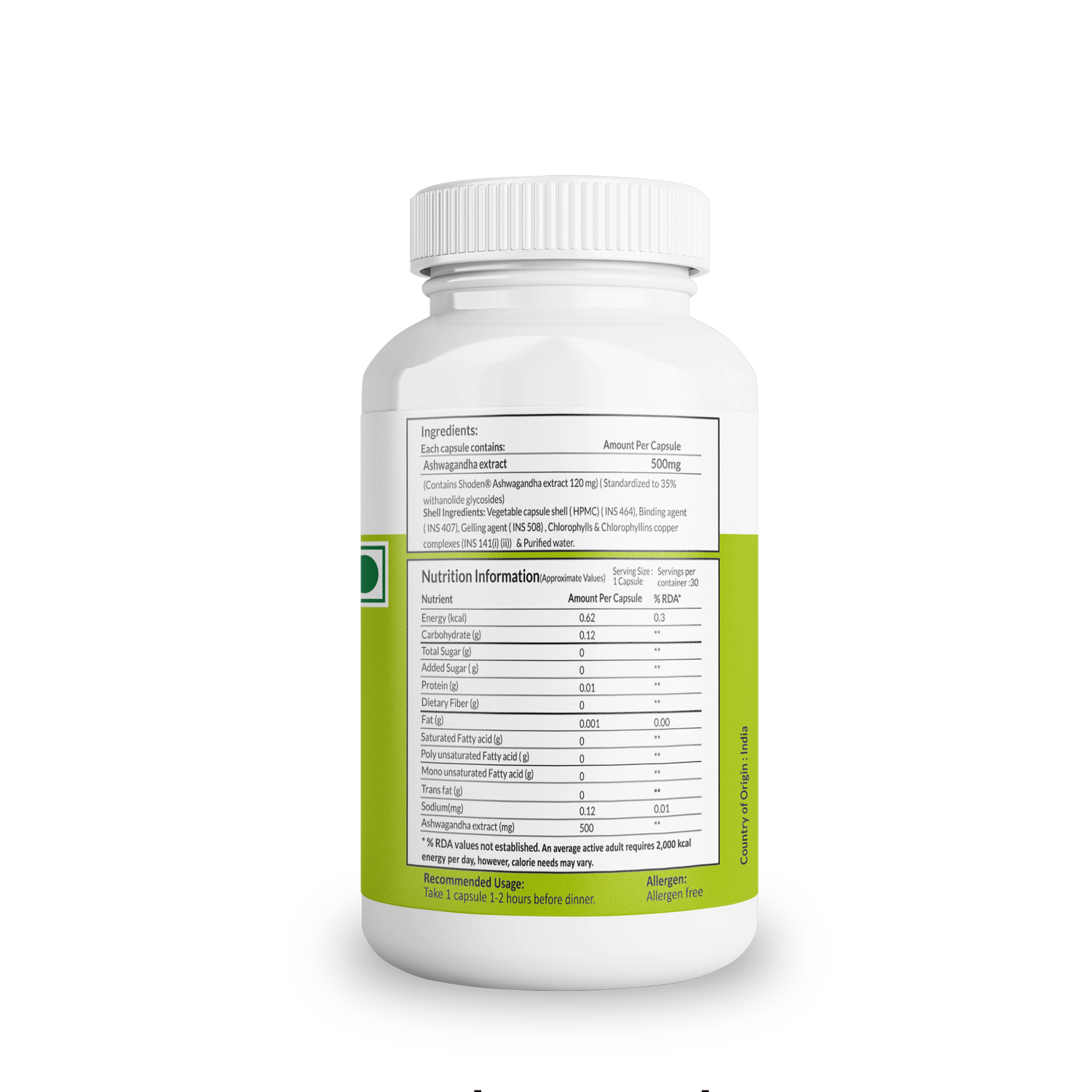 Aiwo Ashwagandha Shoden® BDS technology 500mg