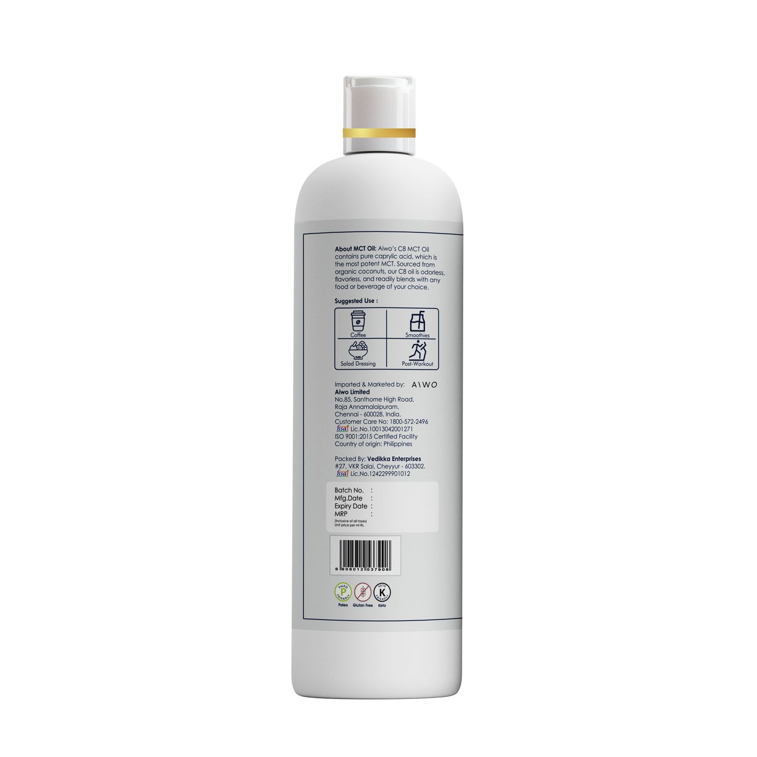 Aiwo Coconut MCT C8 Oil 250ml