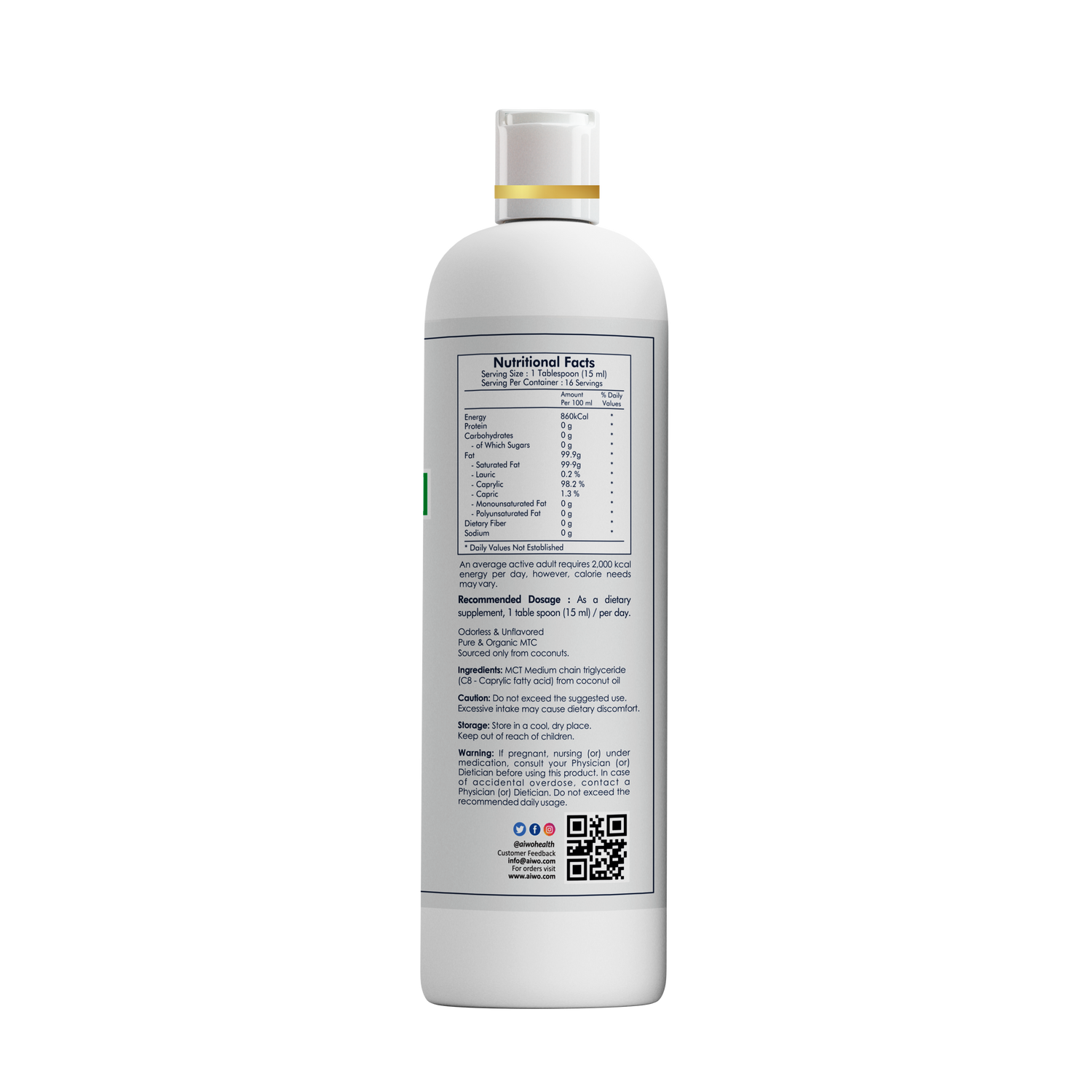 Aiwo Coconut MCT C8 Oil 250ml