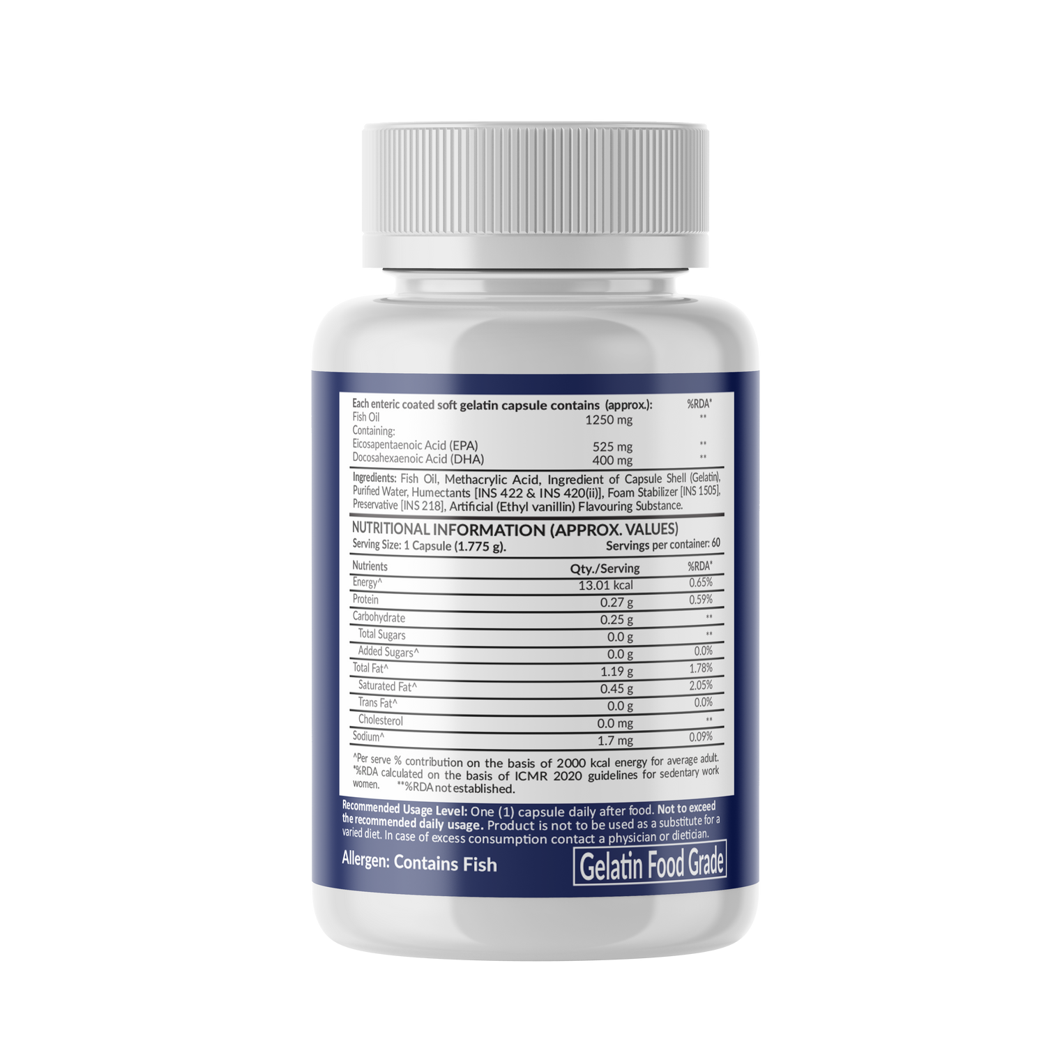Aiwo Ultimate Omega 3 Triple Strength 525mg EPA & 400mg DHA 1250mg