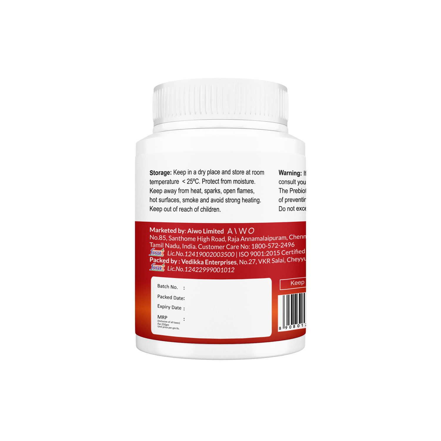 Aiwo Prebiotik-D Oligofructose with Inulin 250gm