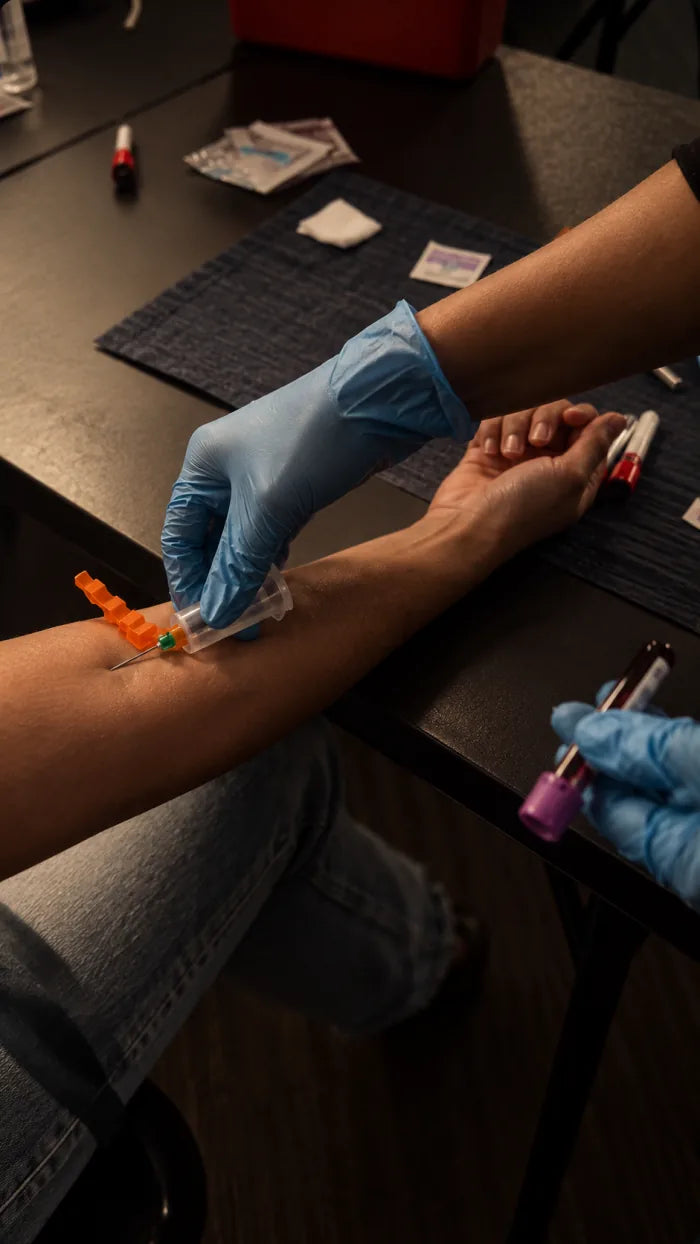 Blood being drawn from a patient’s arm for the AIWO 181 panel
