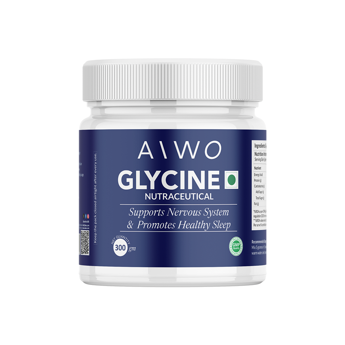 AIWO Glycine Powder  |  Glycine 99.06% Pure  |  300g- 60 Servings