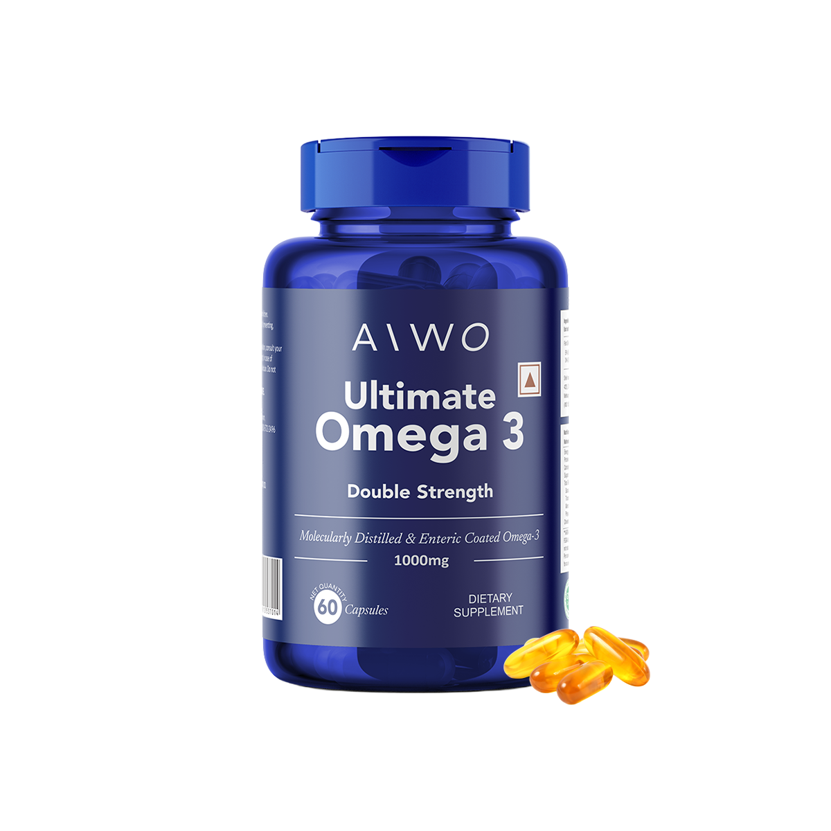 AIWO Ultimate Omega 3 Double Strength 360mg EPA & 240mg DHA 1000mg