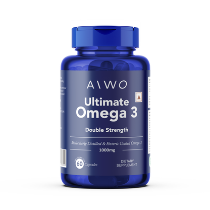 Aiwo Ultimate Omega 3 Double Strength 360mg EPA &amp; 240mg DHA 1000mg