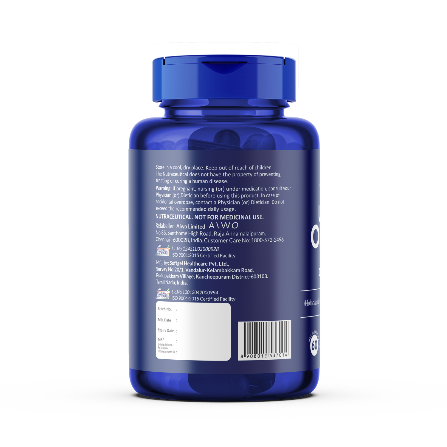 Aiwo Ultimate Omega 3 Double Strength 360mg EPA &amp; 240mg DHA 1000mg