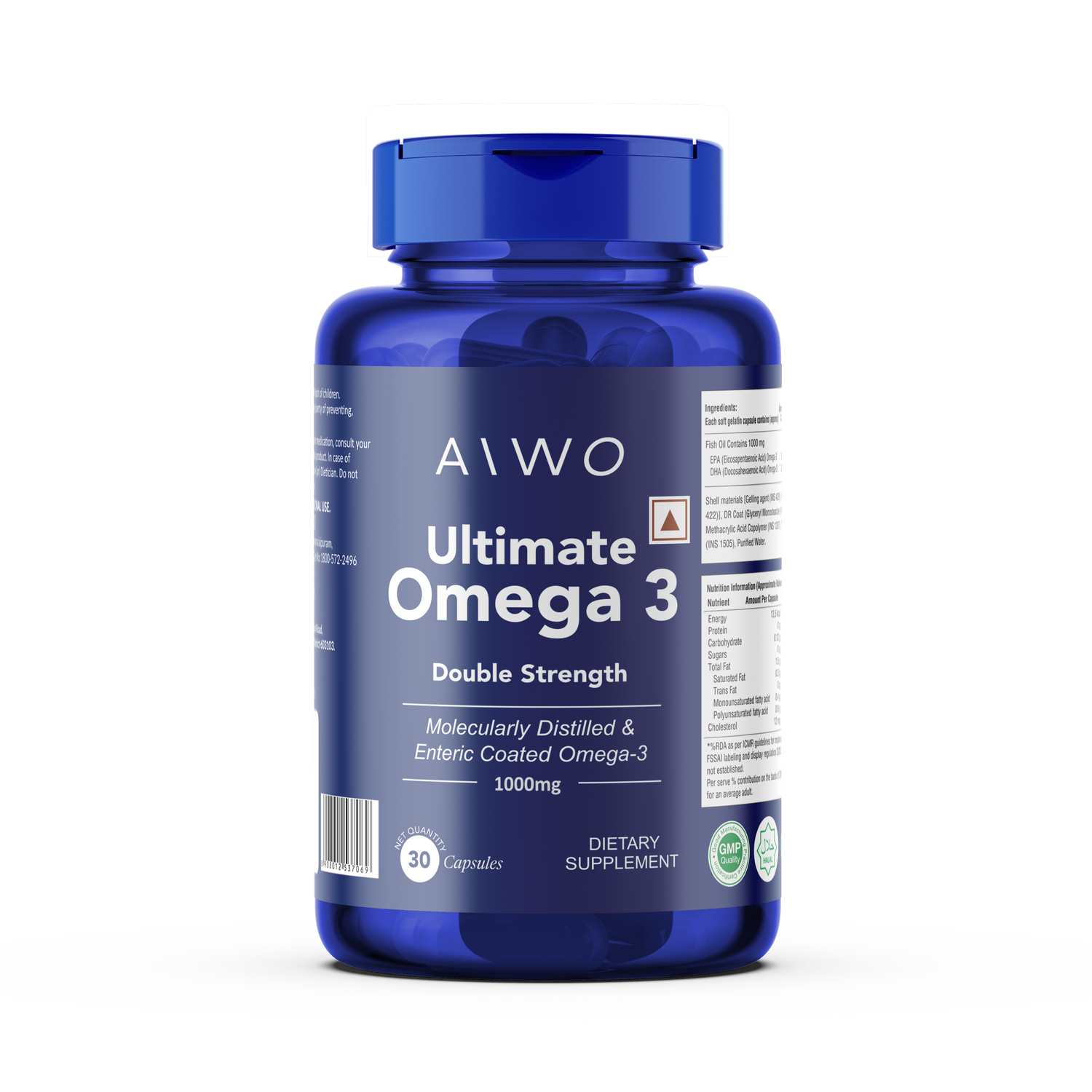 Aiwo Ultimate Omega 3 Double Strength 360mg EPA &amp; 240mg DHA 1000mg