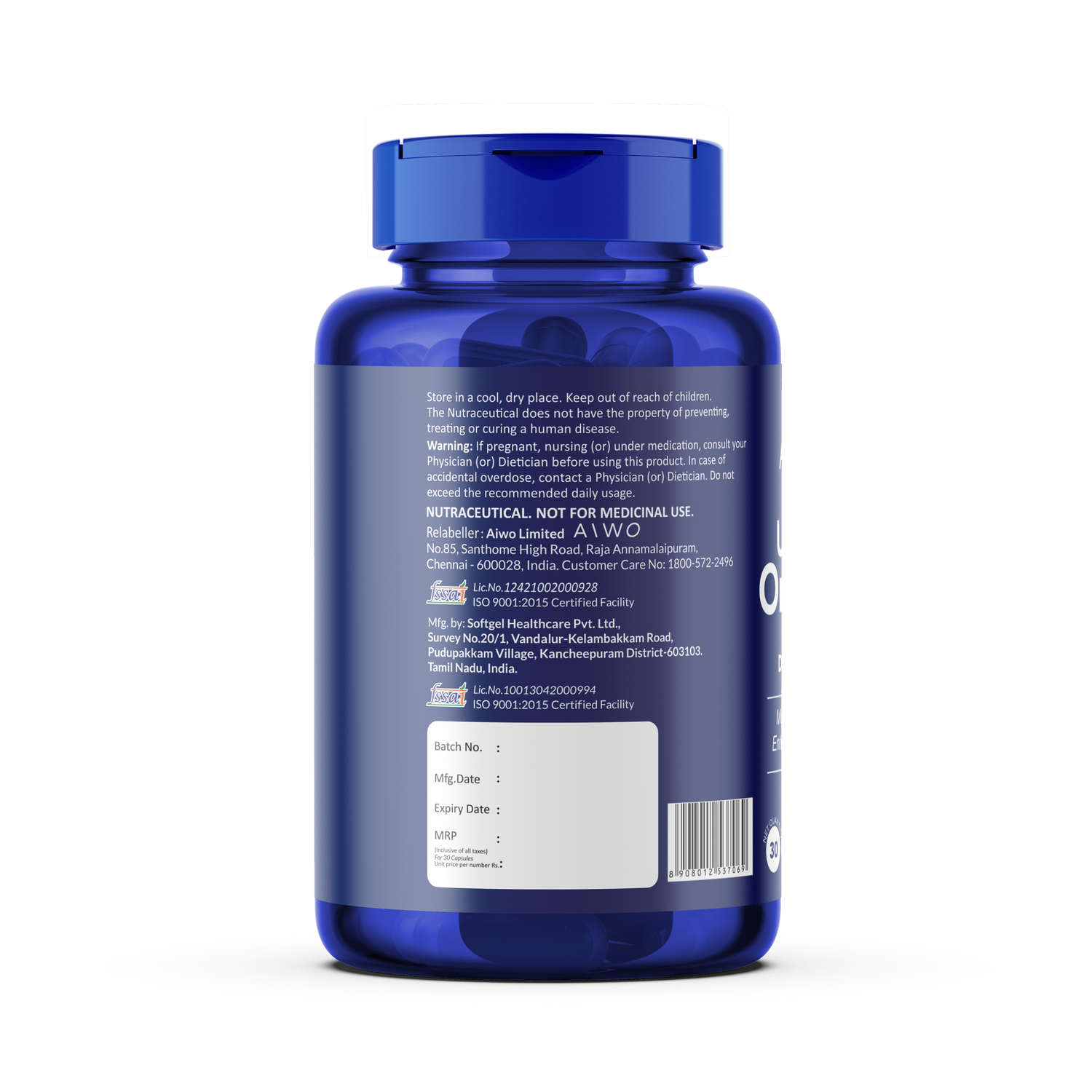 Aiwo Ultimate Omega 3 Double Strength 360mg EPA &amp; 240mg DHA 1000mg