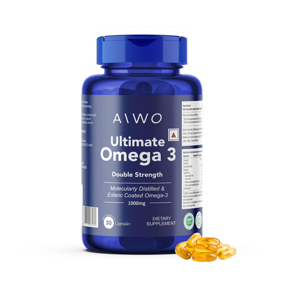 Aiwo Ultimate Omega 3 Double Strength 360mg EPA & 240mg DHA 1000mg