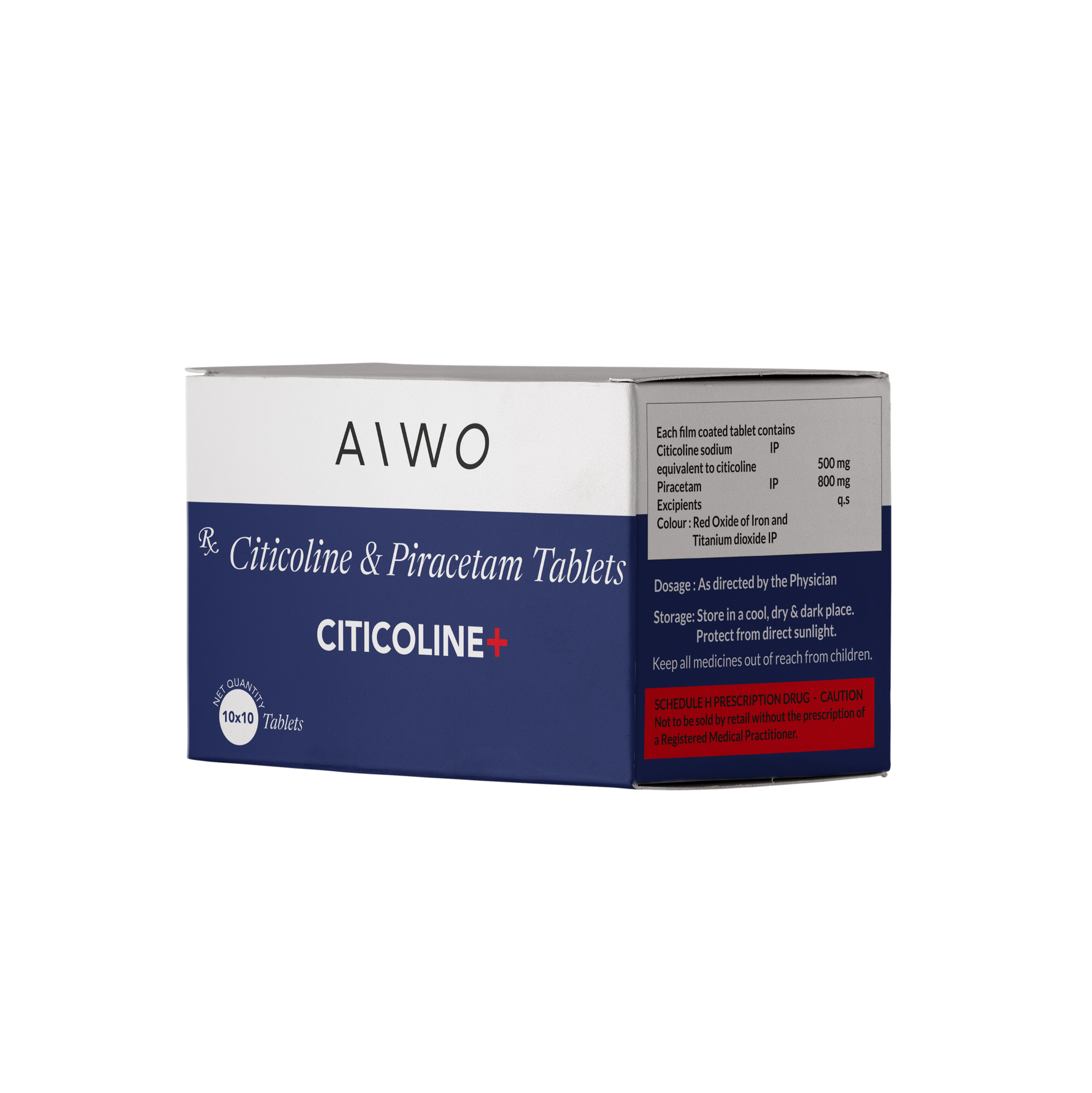 AIWO CITICOLINE+ 500mg and Piracetam 800mg supplement for cognitive enhancement0
