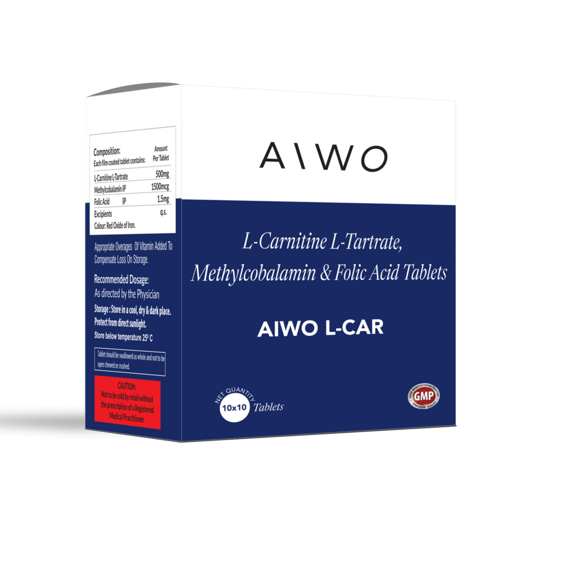 Aiwo L- Carnitine L- Tartrate, methylcobalamin and folic acid tablets