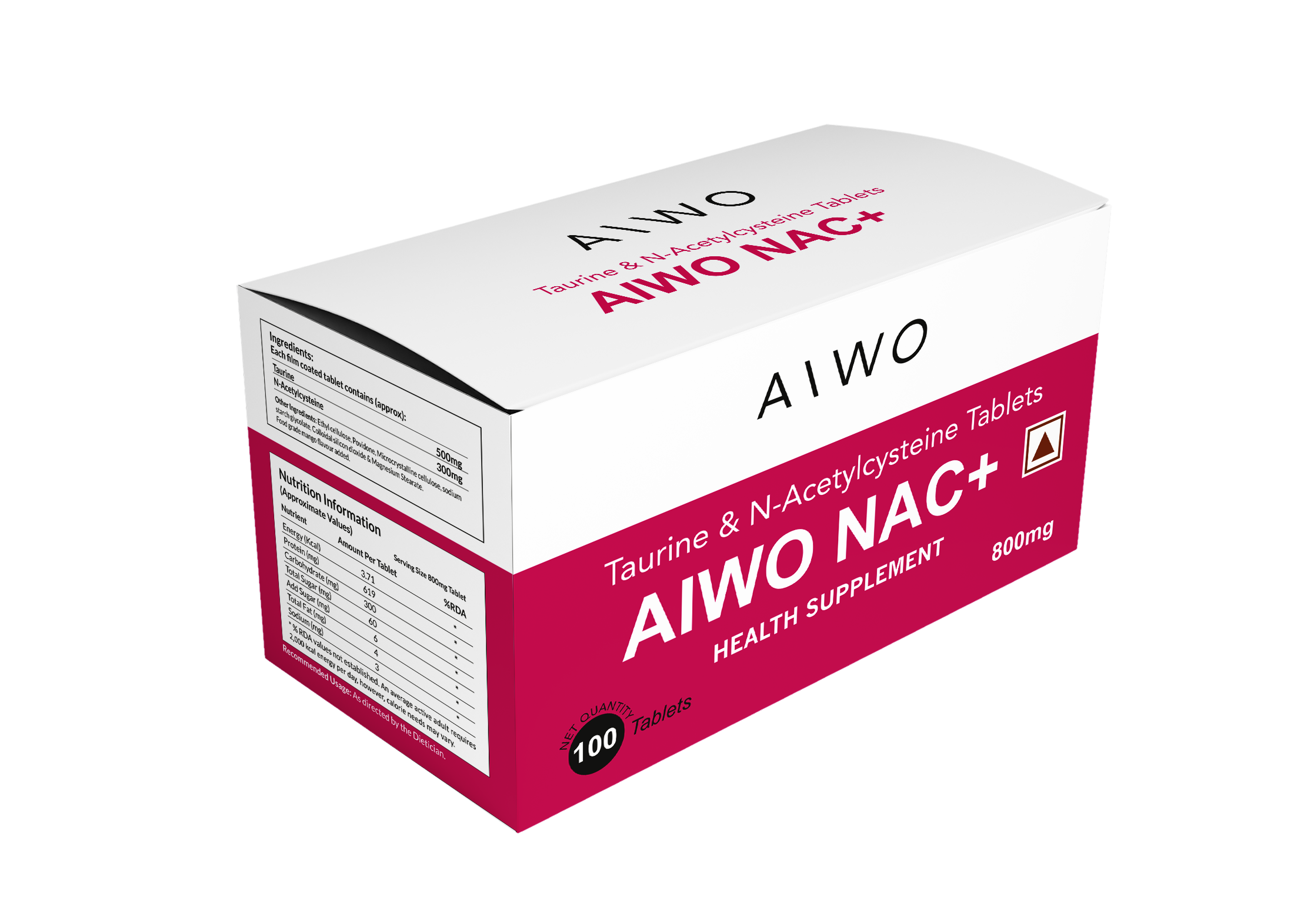 Aiwo NAC+ Taurine 500mg, N-Acetyl-L-Cysteine 300mg