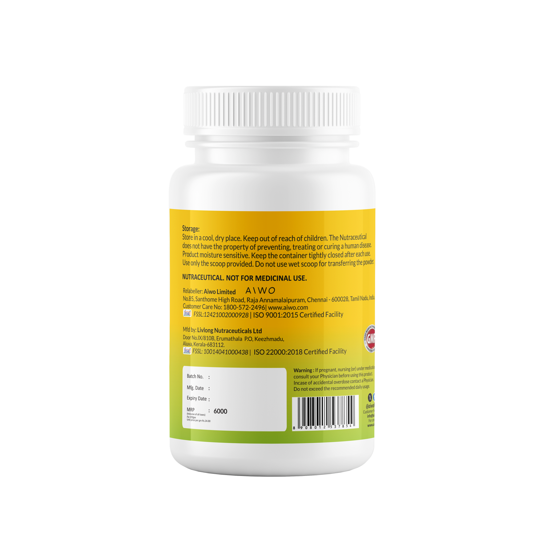 AIWO TURMERIC EXTRACT 250gm container3